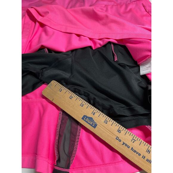 Tail Skort Small Pleated Zip Pocket Neon Pink Black Mini Tennis Prep Athletic - Picture 15 of 16